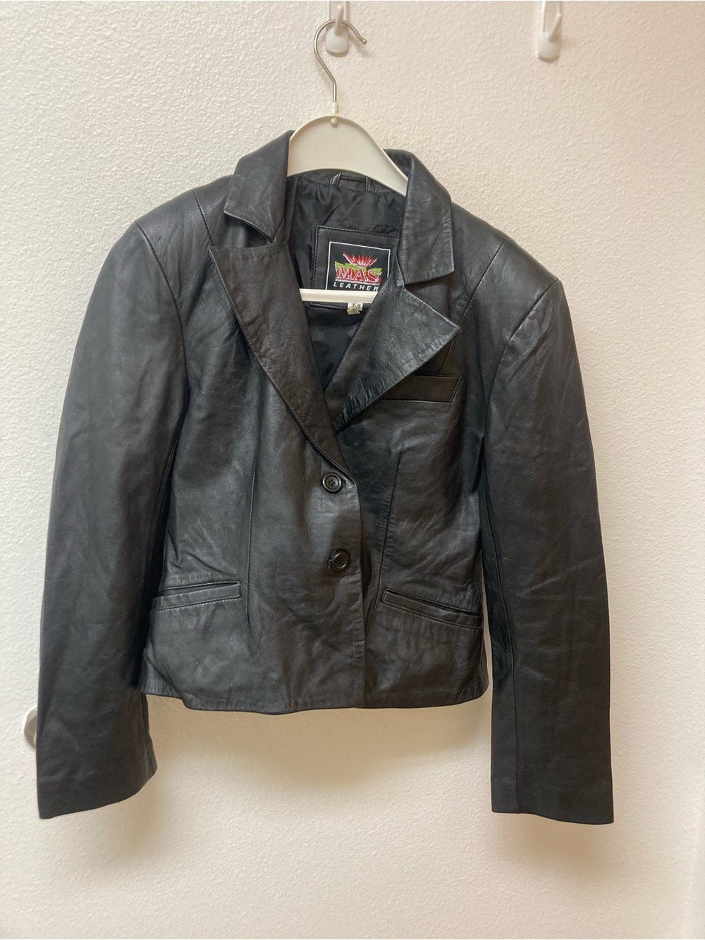 MAS Black Leather Jacket (M)